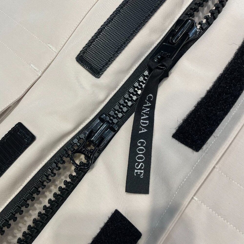 Canada Goose Beige Fur Trim Hooded Parka Jacket for Men, Full Zip, Size S - Picture 12 of 15